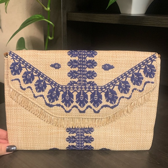 City slim clutch- Embroidered Indigo - Picture 3 of 4